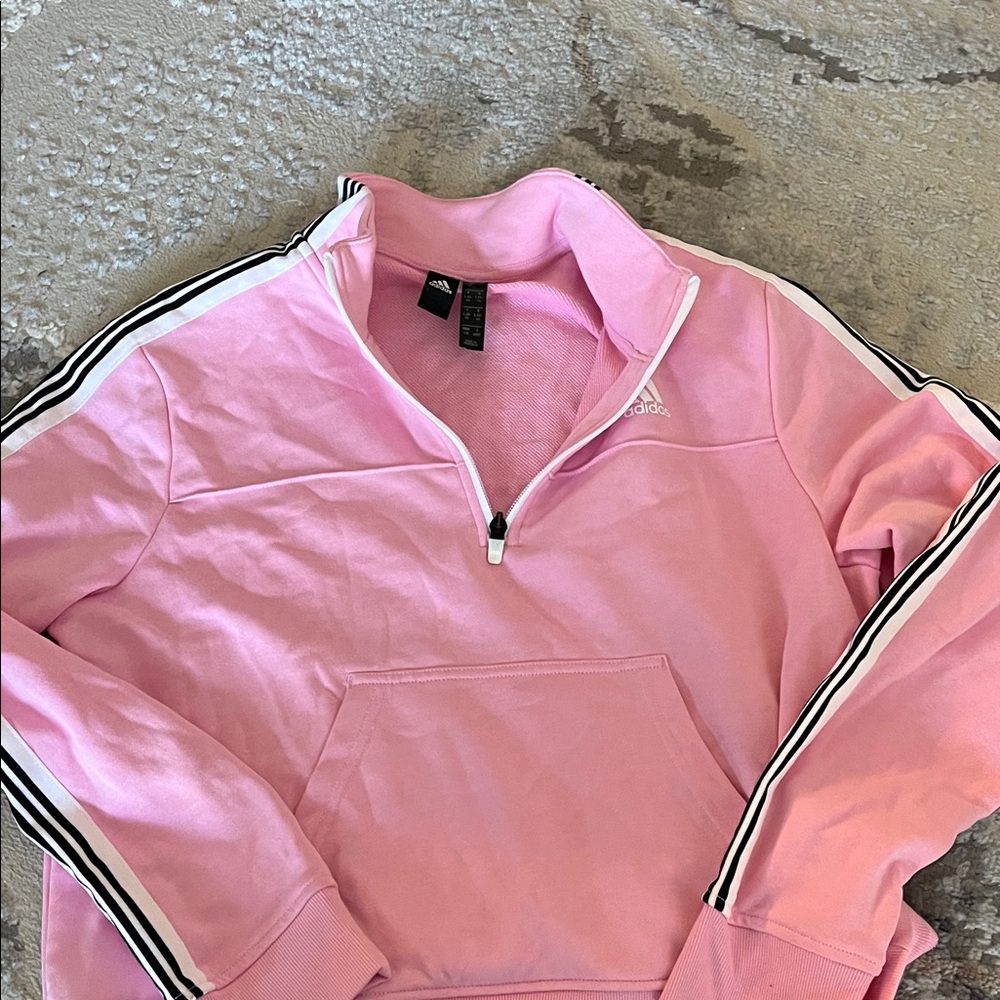 Adidas Pink Quarter-Zip Pullover